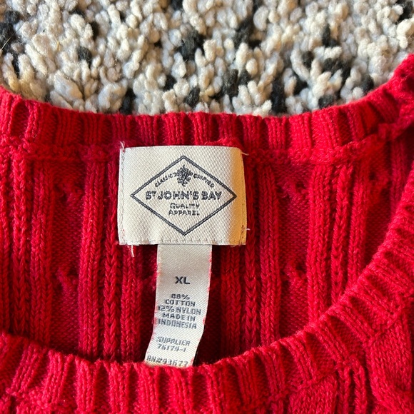 Red Cable Knit Sweater - Picture 3 of 3